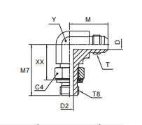 JIC-BSPP OR端直角接头